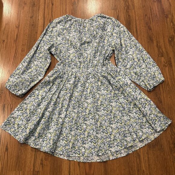 J Crew Liberty London Dress Womens Large Palermo Smocked Mini Floral Thorpe - Picture 8 of 10